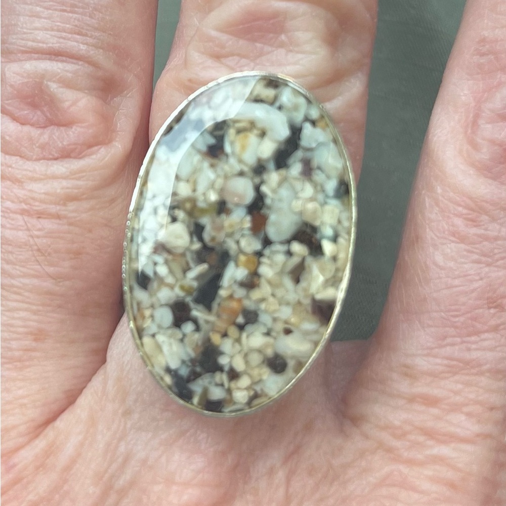 Sand Filled Adjustable Cocktail Ring - image 1